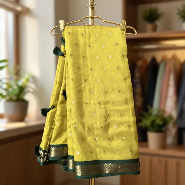 Yellow_Semi_Crepe_saree_For_Women