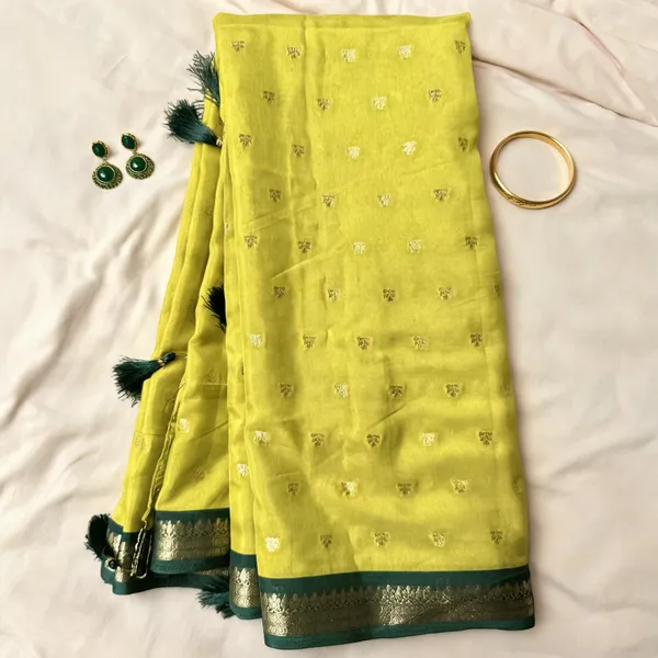 Yellow_Semi_Crepe_saree_For_Women