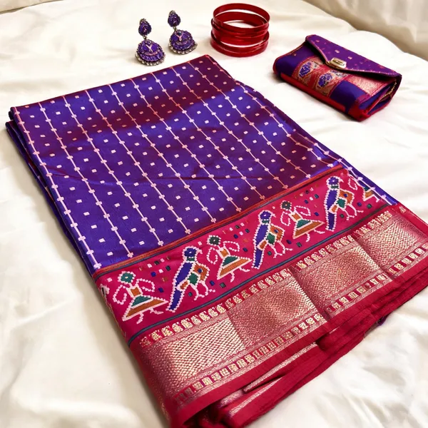 Purple_Semi_Patola_saree_For_Women