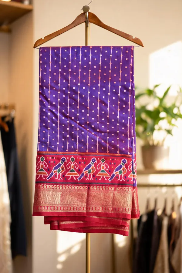 Purple_Semi_Patola_saree_For_Women