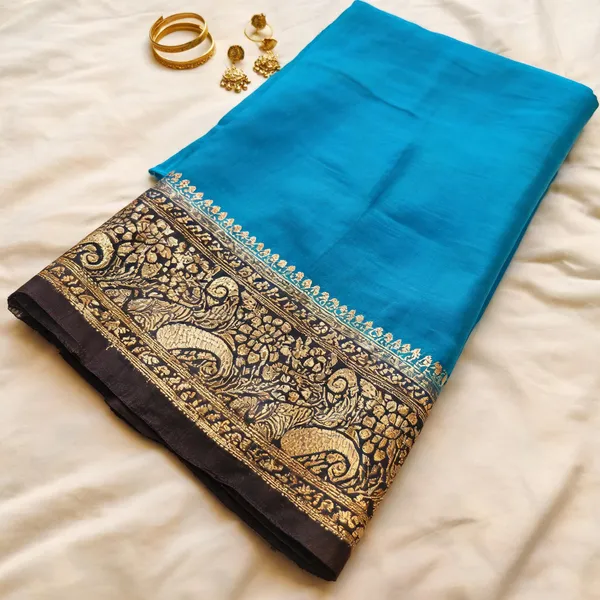 Blue_Semi_Mysore_Crepe_silk_saree_For_Women