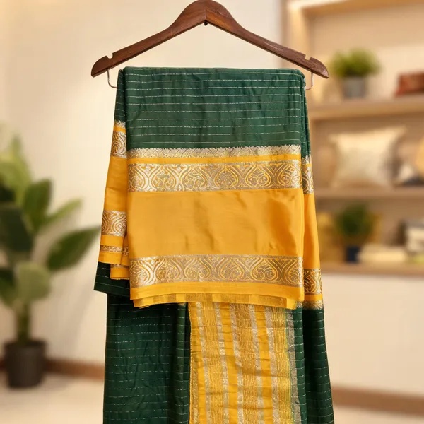 Green_Semi_Mysore_Crepe_silk_saree_For_Women