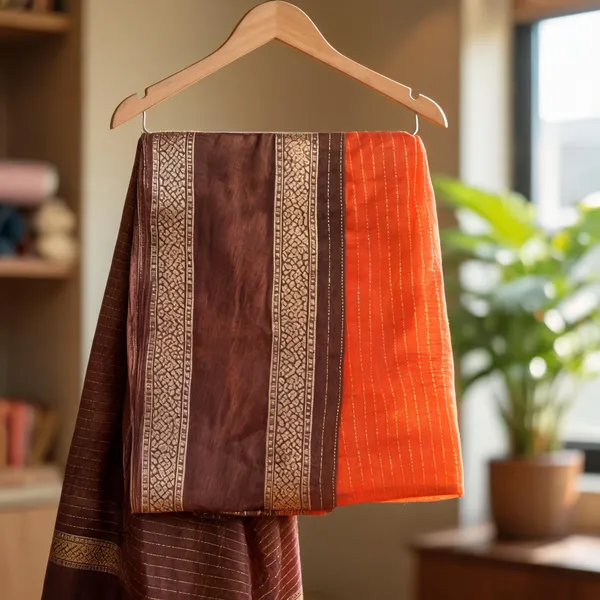 Orange_Semi_Mysore_Crepe_silk_saree_For_Women
