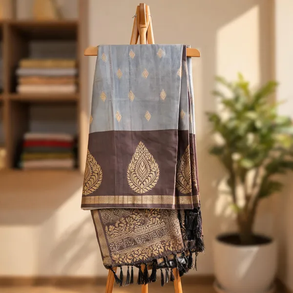Grey_Semi_Tusser_saree_For_Women