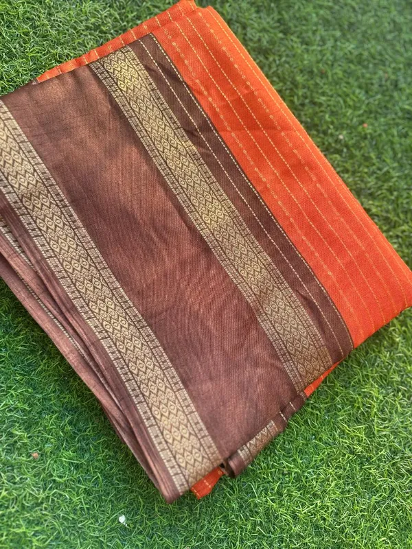 Orange_Semi_Mysore_Crepe_silk_saree_For_Women