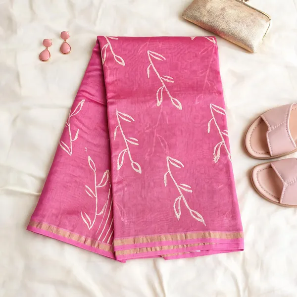 Pink_Chanderi_silk_saree_For_Women