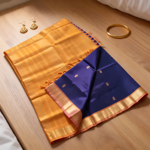 Blue_And_Yellow_silk_cotton_saree_For_Women