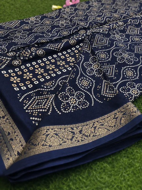 Navy_Blue_Semi_Dola_saree_For_Women