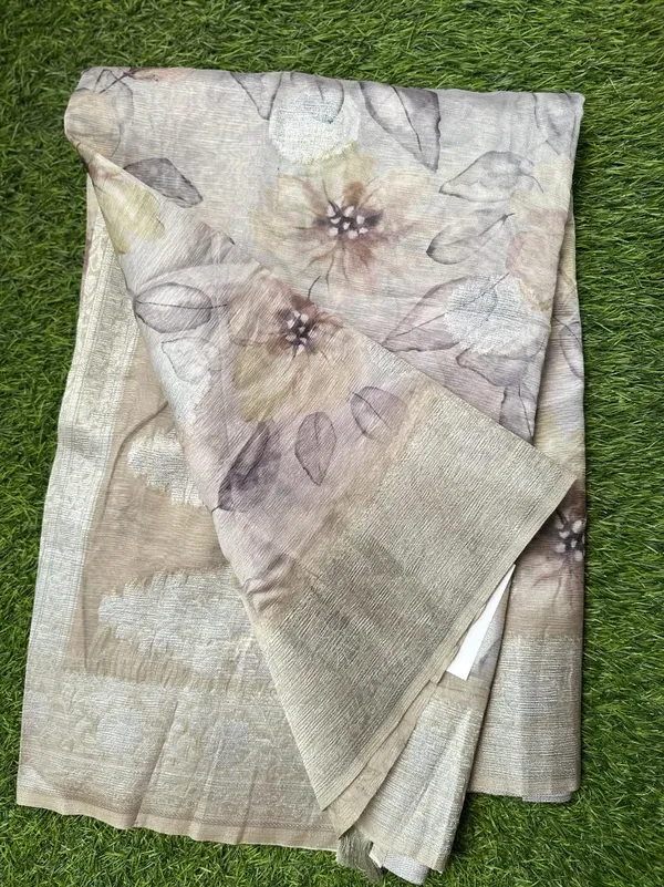 Grey_Semi_Organza_saree_For_Women