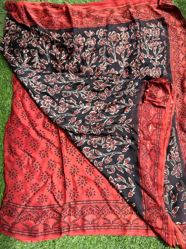 Black_And_Red_Pure_Modal_Saree_For_Women