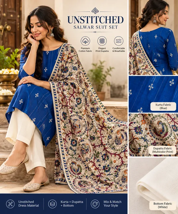 Royal_blue_Raw_Silk_Dress_Material_for_Women