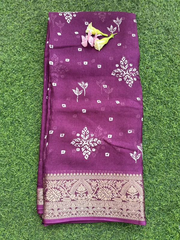 Purple_Semi_Dola_saree_For_Women