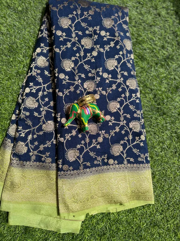 Navy_Blue_Khadi_Chiffon_saree_For_Women