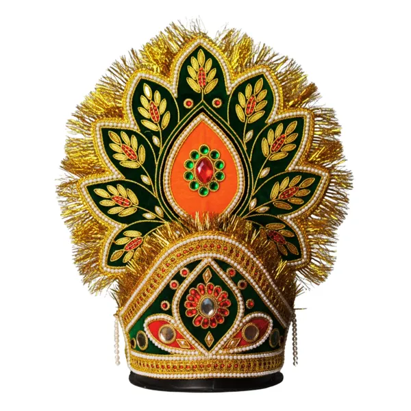 Elegant_Green_Gold_Mukut_For_Kids