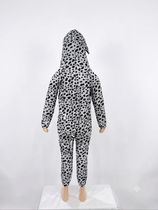 White_Dalmatian_Print_Hooded_Jumpsuit_for_Kids