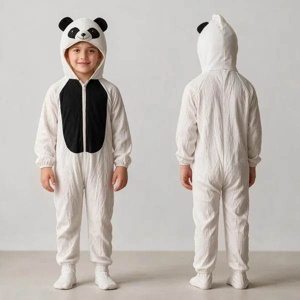 White_Black_Cotton_Hooded_Panda_Costume_For_Boys_And_Girls