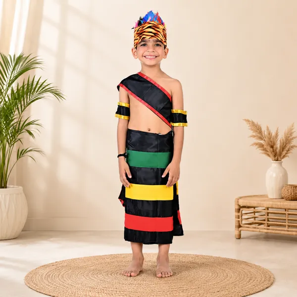 Multicolor_Cotton_Nagaland_Tribal_Costume_For_Boys