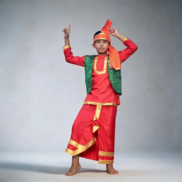 Multicolor_Cotton_Bhangra_Cultural_Dance_Costume_For_Boys