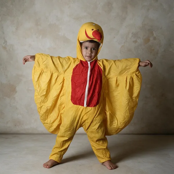 Yellow_Red_Polyester_Duck_Jumpsuit_Costume_For_Boys