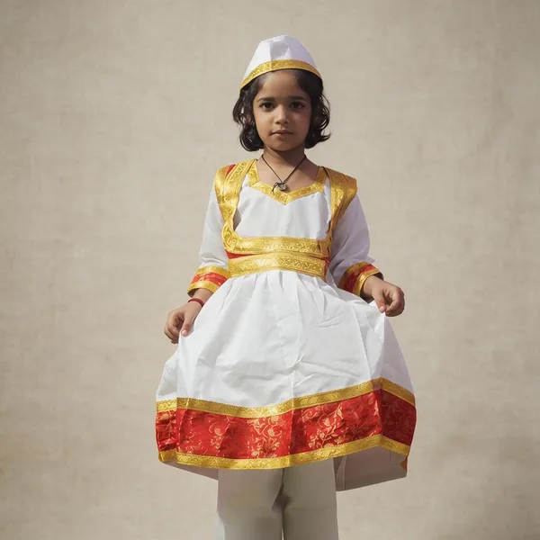 White_Orange_Silk_Qawwali_Girl_Kurta_Costume_For_Girls