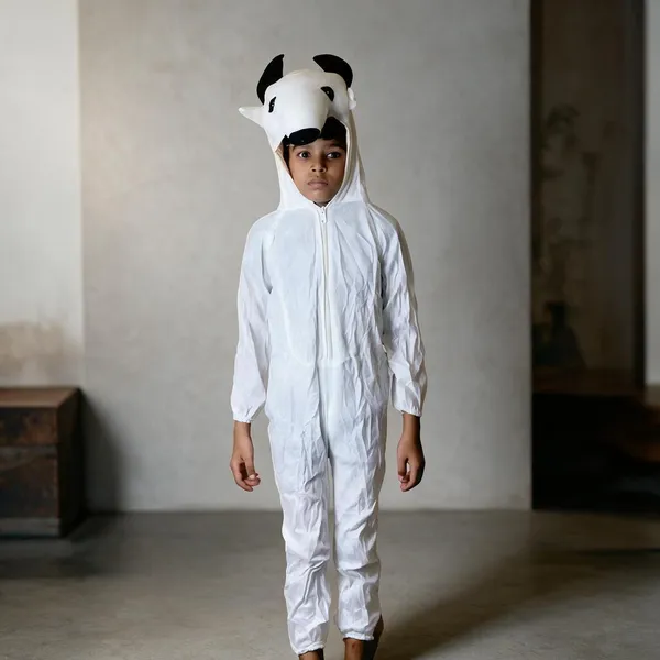 White_Polyester_Cow_Fancy_Dress_Jumpsuit_Costume_For_Boys