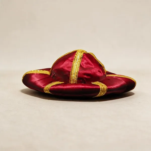 Red_Satin_Chitragupta_Pagdi_For_Costume_Events