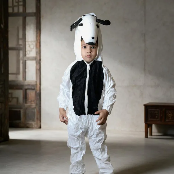 White_Polyester_Dog_Hooded_Jumpsuit_Costume_For_Boys