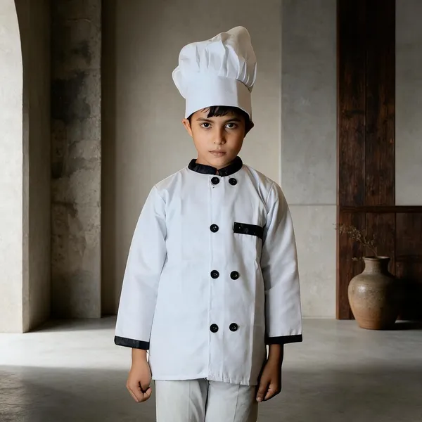 White_Polyester_Chef_Coat_With_Hat_Costume_For_Boys