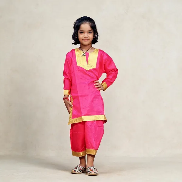 Pink_Cotton_Patiala_Punjaban_Salwar_Costume_For_Girls