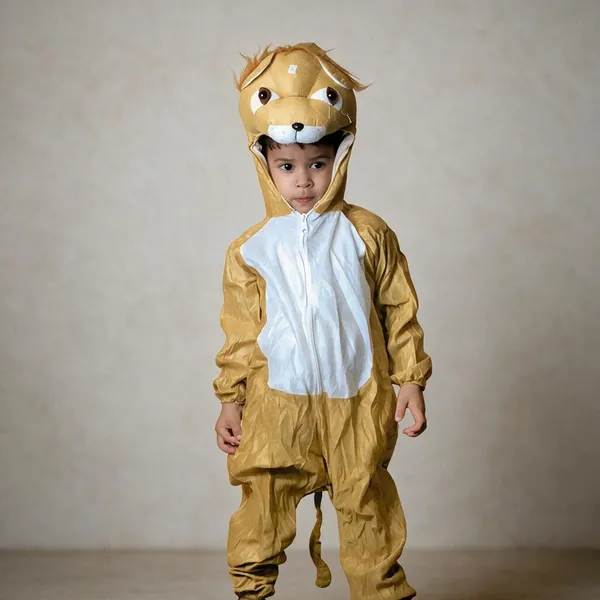 Yellow_Polyester_Lion_Jumpsuit_Costume_For_Boys