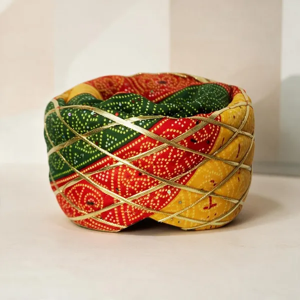 Multicolor_Cotton_Bandhej_Rajasthani_Munim_Pagdi
