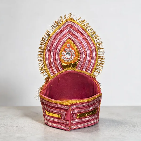 Pink_Gold_Cotton_Traditional_Mukut_For_Kids
