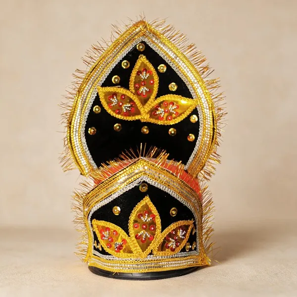 Multicolor_Cotton_Golden_Lace_Traditional_Mukut_For_Kids
