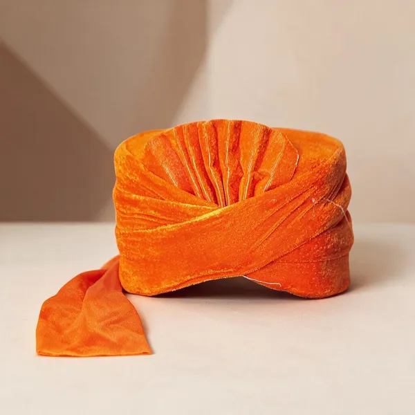 Orange_Velvet_Maratha_Safa_Pagdi_Costume_For_Kids