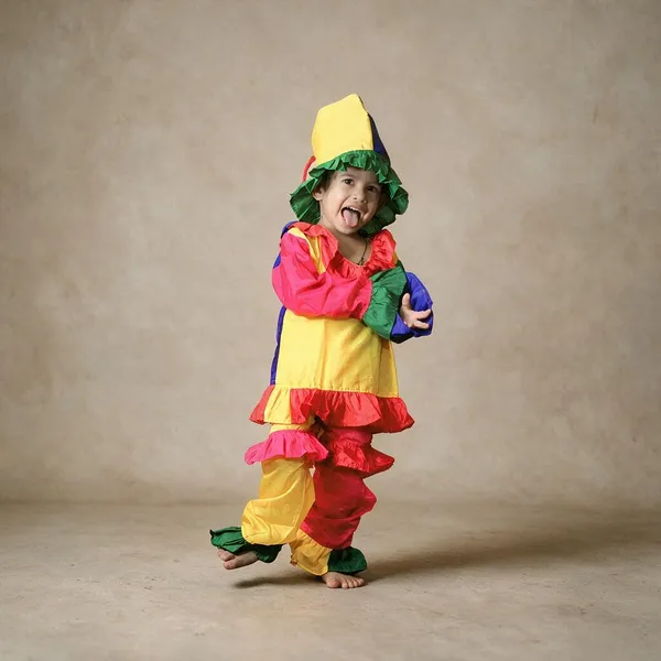 Multicolor_Polyester_Clown_Jumpsuit_Costume_For_Boys