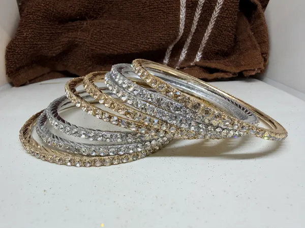 Silver_And_Gold_Tone_Stone_Studded_Bangles_for_Women