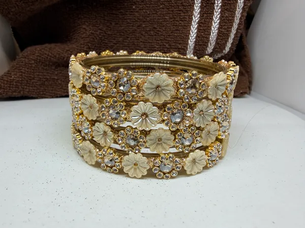 Gold_Tone_Floral_Embellished_Bangle_Set_for_Women