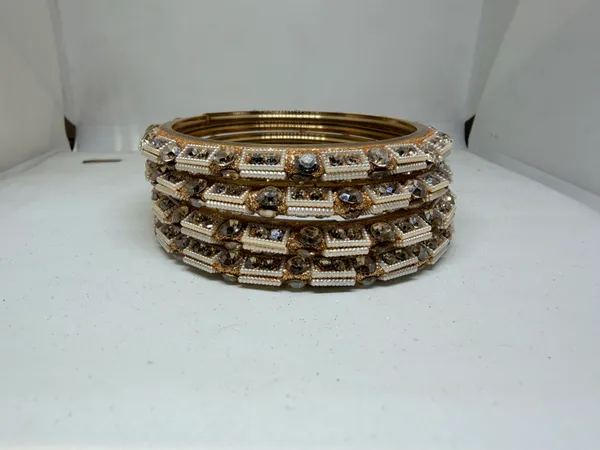 Gold-Tone_Embellished_Bangles_for_Women