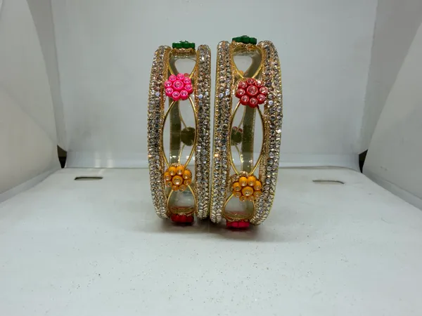 Gold_Tone_Embellished_Floral_Bangles_for_Women