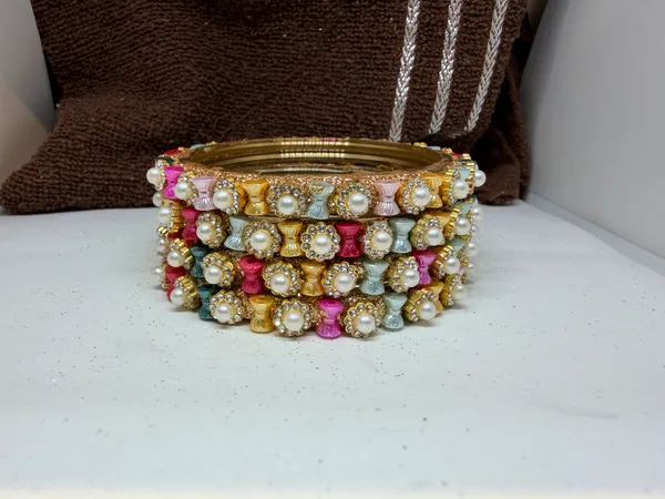 Multicolour_Pearl_Embellished_Bangle_Set_for_Women