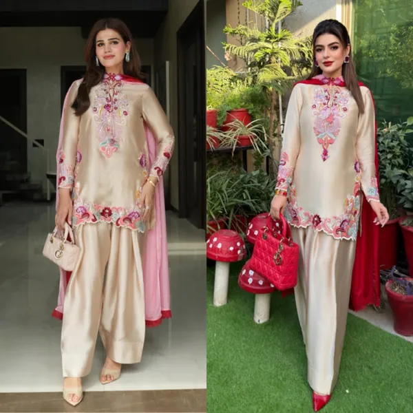Cream_Satin_Straight_Embroidered_Kurta_Set_For_Women