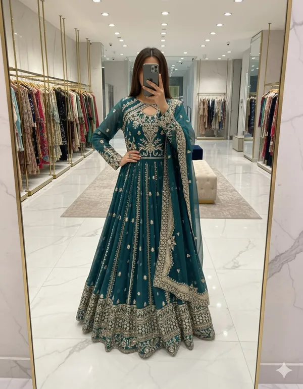 Teal_Faux_Georgette_Embroidered_Flared_Anarkali_Suit_For_Women