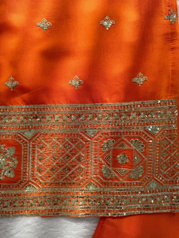 Orange_Chinon_Straight_Embroidered_Kurta_Set_For_Women