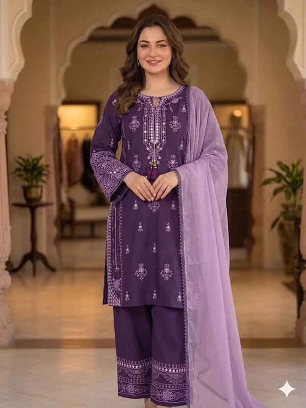 Purple_Rayon_Printed_Straight_Kurta_Set_For_Women