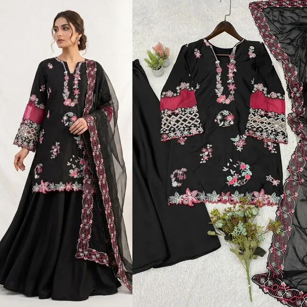 Black_Crepe_Silk_Embroidered_Sharara_Set_For_Women
