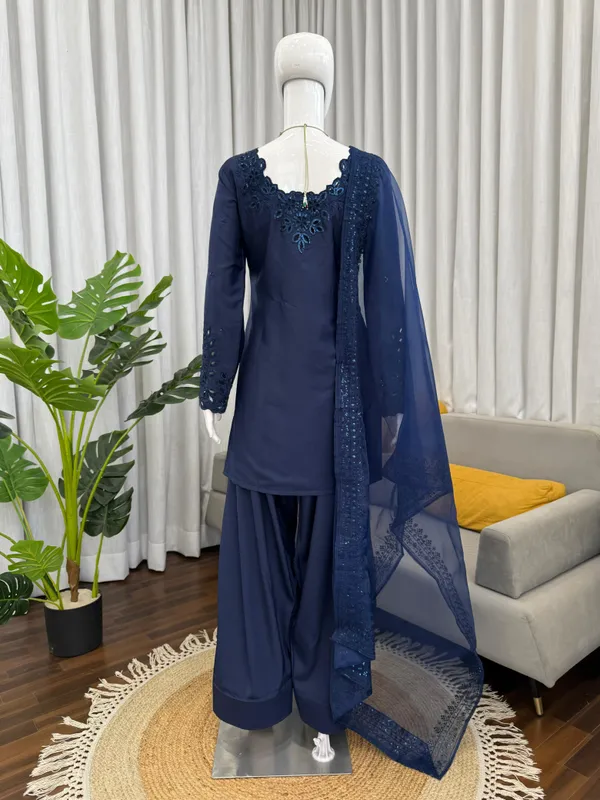 Navy_Blue_Crepe_Organza_Silk_Straight_Suit_Set_For_Women