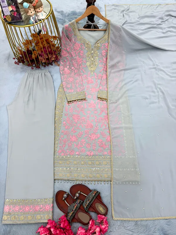 Pink_Faux_Georgette_Straight_Embroidered_Suit_Set_For_Women
