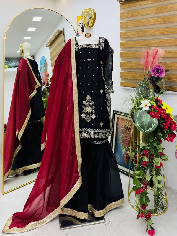 Black_Jimmy_Choo_Silk_Straight_Embroidered_Sharara_Set_For_Women