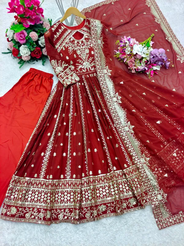Maroon_Faux_Georgette_Embroidered_Flared_Anarkali_Suit_For_Women