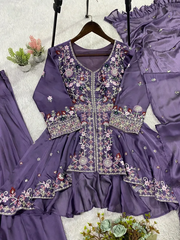 Purple_Rangoli_Silk_Flared_Kurta_Palazzo_Dupatta_Set_For_Women